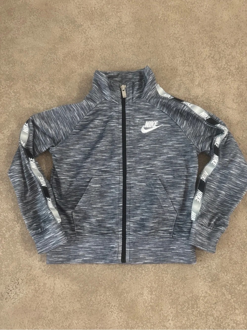 Nike Toddler 2T Gray Marled Track Suit Set Jacket Jogger Pants Logo Tape - Picture 3 of 7